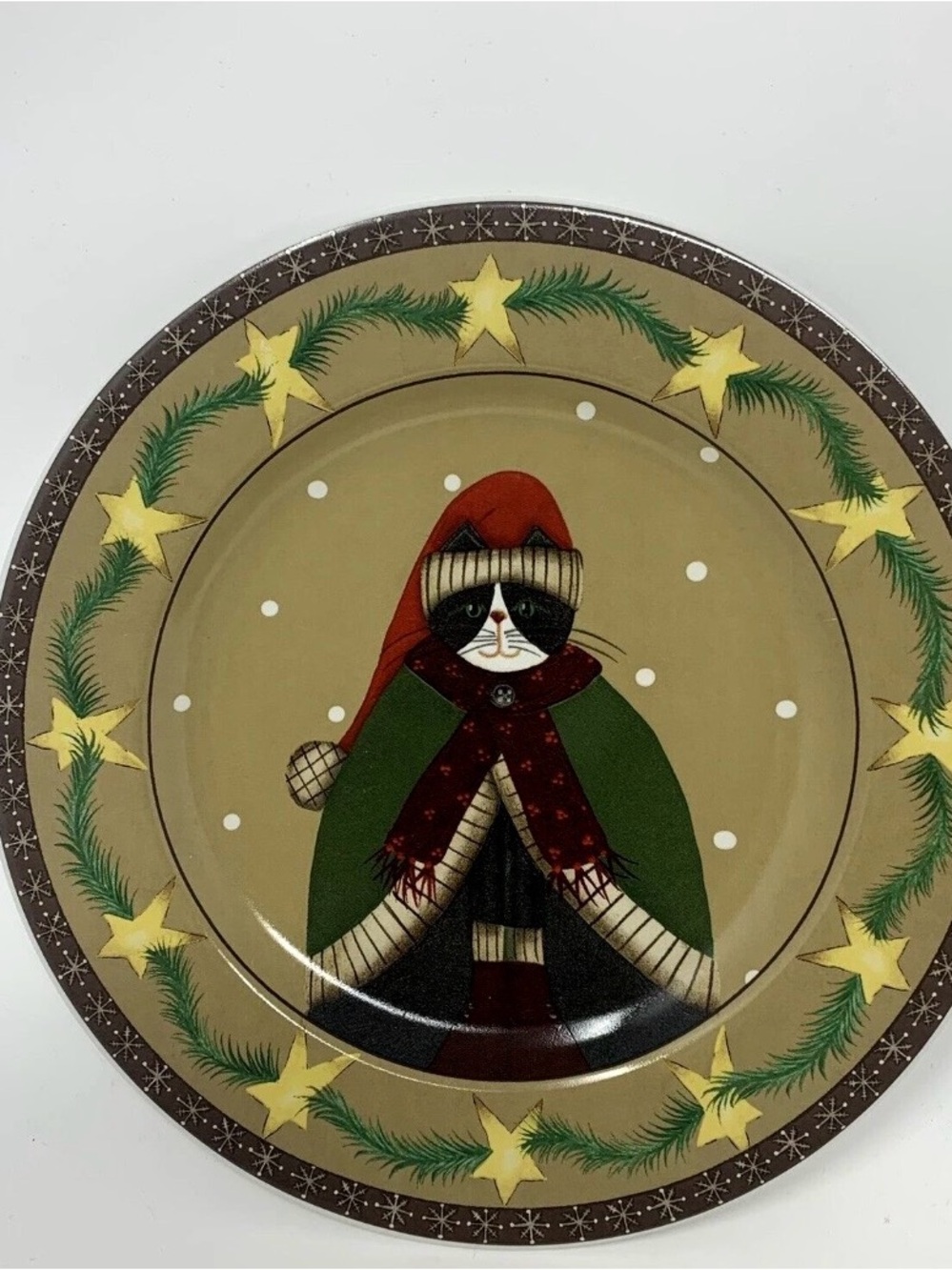 Sakura Stoneware Salad/Dessert Plates Set - Green, Red, Cream set of four - Picture 6 of 10